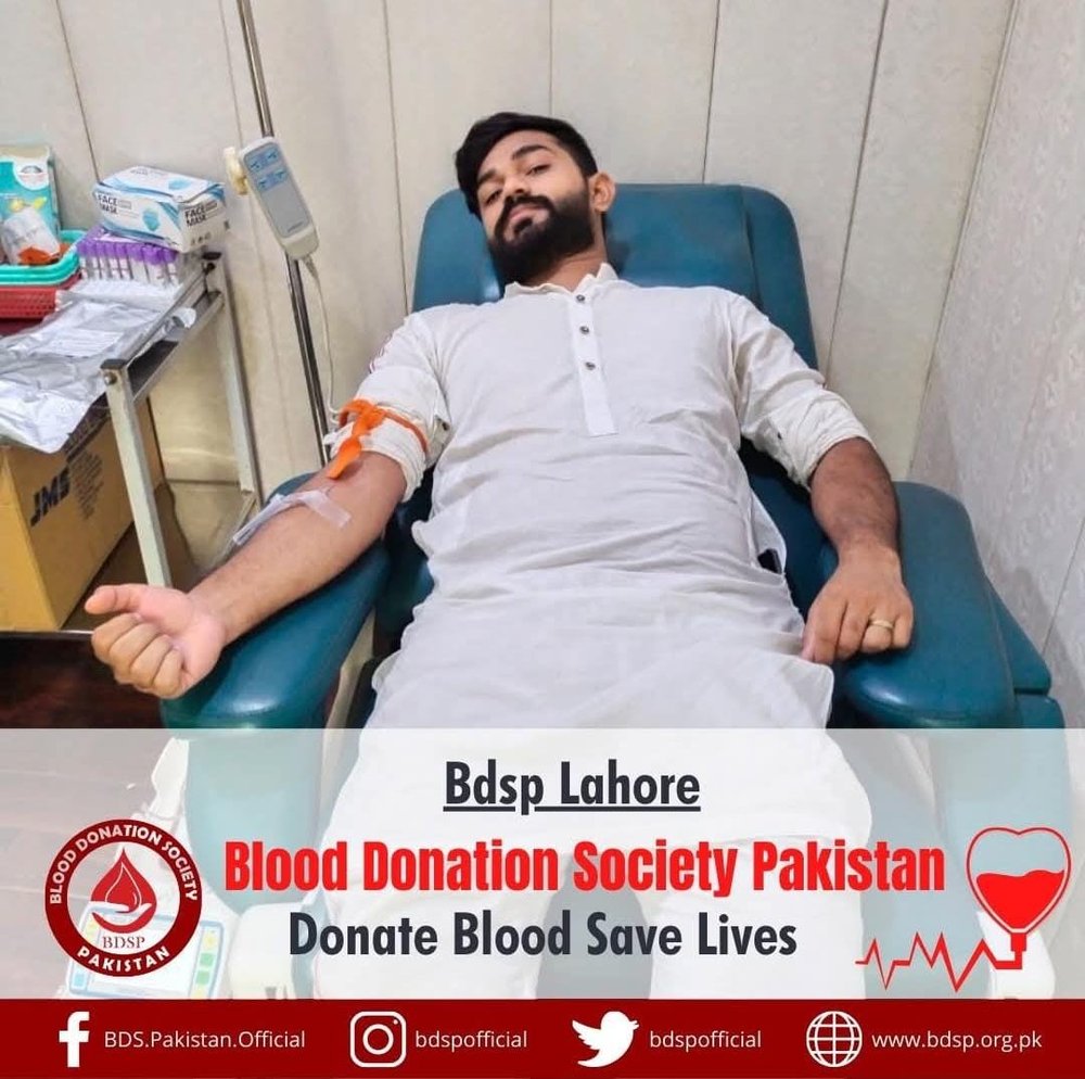 A donor at a BDSP Lahore camp