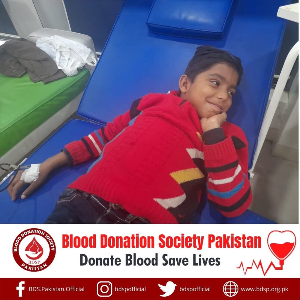 A young patient receiving a life-saving transfusion